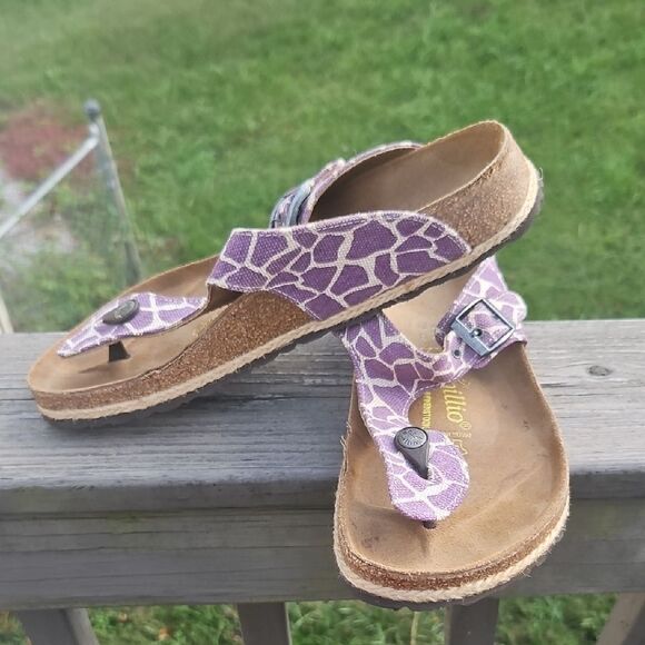 Birkenstock Papillio Gizeh Sandals Women’s 41 (L10/M8) Purple Giraffe - Picture 1 of 9